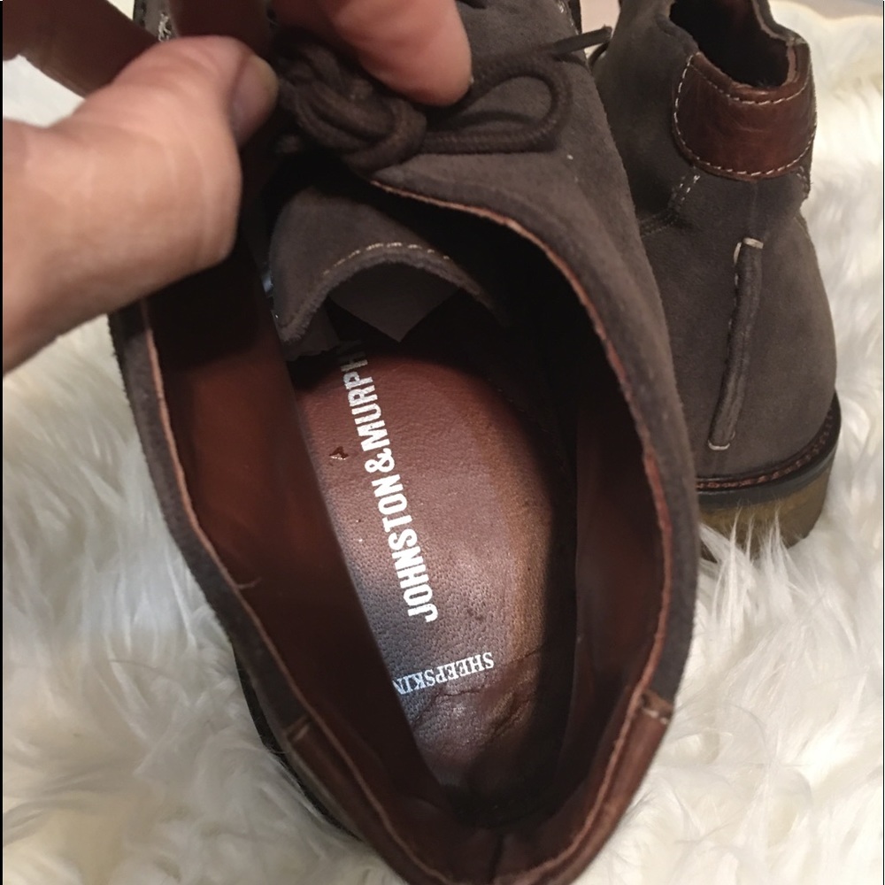NIB/ Johnson & Murphy Brown Suede boots 81/2 - Picture 5 of 8
